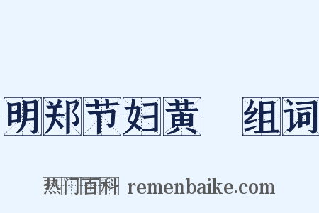 明郑节妇黄琇组词是什么意思的图片